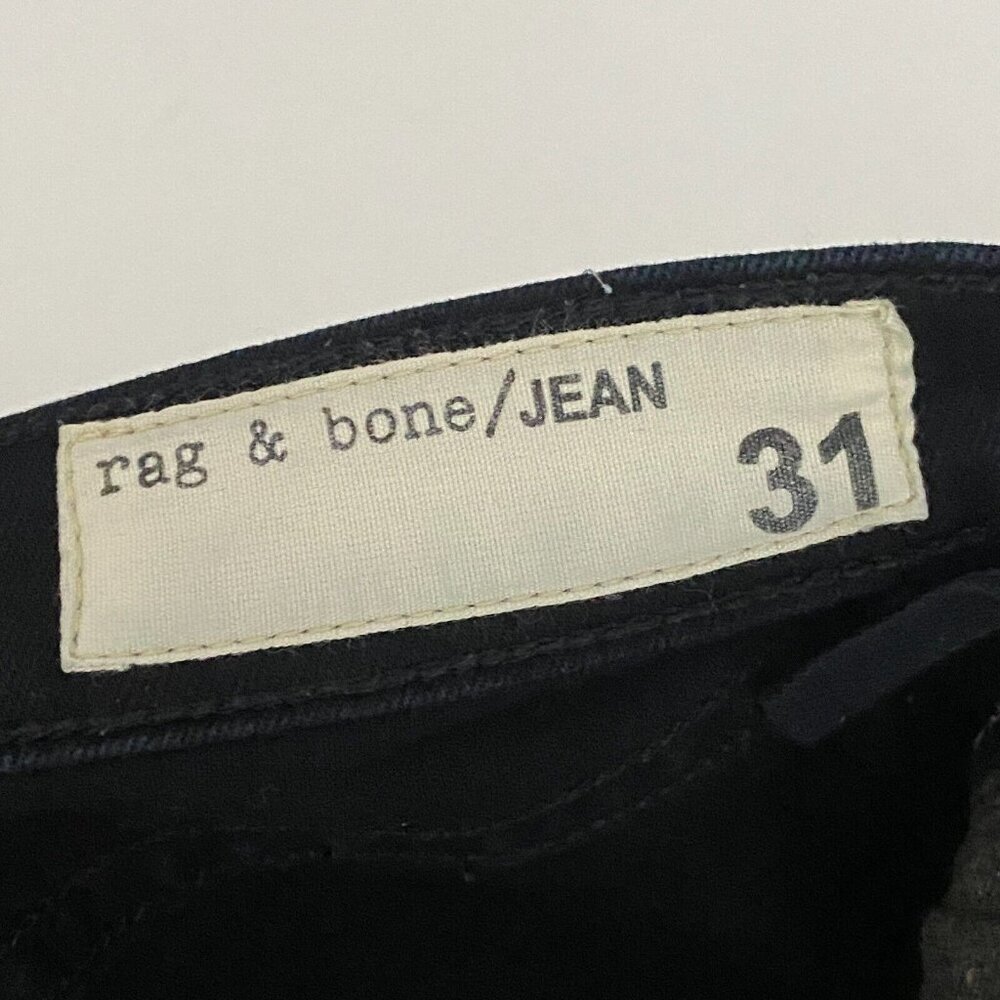 Rag & Bone High Rise Skinny Jeans in Black Coal Size 31 - Picture 7 of 12